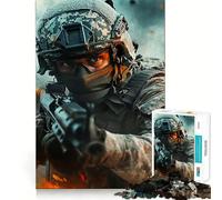 Puzzle Soldat au Combat pour Adolescents 1000 Pièces Jeu de logique et de développement du Sens de l'équilibre Découpe précise (38x26cm)