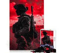 Puzzle Soldat en Silhouette pour Adolescents 1000 Pièces Jeu de Logique Mentale Anti-Stress Découpe Ferme Cadeau de Noël 50x75cm