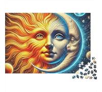 Puzzle Soleil et Lune Tourbillon Céleste 1000 pièces,Carton épais Anti-poussière,idéal Les Loisirs à la Maison,Les Vacances et comme Cadeau Toute la (Adultes,débutants,),52x38cm/1000 pièces