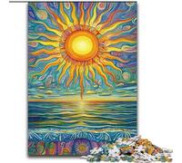 Puzzle Soleil Levant sur l'océan 1000 pièces pour Adultes, Jeu Stimulant, Chaque pièce est Unique - Jeu Familial Stimulant (50x75cm)