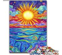 Puzzle Soleil psychédélique pour Adultes et Adolescents, adapté aux 14 Ans et Plus Un Plaisir en Famille idéal comme Cadeau pour Toute la Famille (26x38cm)