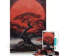 Puzzle Sombre Arbre de la Lune Rouge pour Adolescents, 1000 pièces, Jeu de logique Clair, Plaisir Lent, découpe Parfaite, Surprise d'anniversaire (38x26cm)