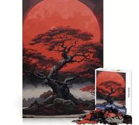 Puzzle Sombre Arbre de la Lune Rouge pour Adolescents, 1000 pièces, Jeu de logique Clair, Plaisir Lent, découpe Parfaite, Surprise d'anniversaire (38x26cm)