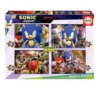 Educa Borrás Puzzle phosphorescent Multi 4 Sonic Prime Neon 50-150 pièces 34 x 24 cm multicolore