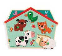 Puzzle sonore bois +12m ouaf woof djeco
