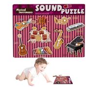 Puzzle sonore d'instruments de musique, puzzle sonore en bois - Puzzle d'instruments de musique en bois, puzzle musical en bois avec effet sonore pour l'école, g