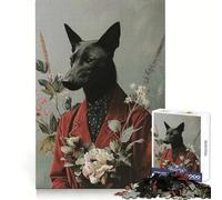 Puzzle sophistiqué Chien Noir pour Adolescents 1000 pièces Recall Upgrade Calm Relax Clear Cut Art Collection Piece (50x75cm)
