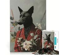 Puzzle sophistiqué Chien Noir pour Adolescents 1000 pièces Recall Upgrade Calm Relax Clear Cut Art Collection Piece (50x75cm)