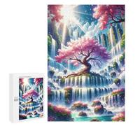 Puzzle sophistiqué pour adultes 1000 pièces Puzzle Enchanted Waterfall Paradise pour adolescents - Jeux amusants - Favorise la mémoire - Excellent cadeau pour les fans de jeux 1000 pièces