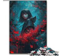 Puzzle Sorcière Anime 1000 pièces pour Adolescents, Anti-Stress, Vacances à la Maison, avec Affiche et fiche de Questions Assorties (26x38cm)