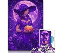 Puzzle Sorcière Citrouille 1000 pièces pour Adultes et Adolescents, Anti-Stress, défi Difficile à Offrir en Cadeau à Toute la Famille (50x75cm)