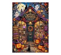 Puzzle Sorcière Halloween 1000 pièces Décoration de Magasin de sorcière