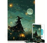 Puzzle Sorcière Parmi Les Lucioles 1000 Pièces Jeu Stimulant Le Cerveau Assemblage Parfait sans Espace Divertissement Confortable à l'Intérieur pour Tous (38x52cm)