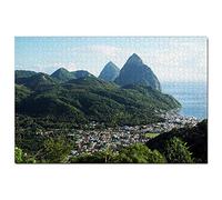 Puzzle Soufrière Sainte-Lucie 200 pièces Jeu d'art Souvenir de Voyage 35 x 25 cm