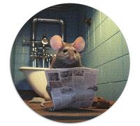 Puzzle Souris lisant Un Journal pour Adultes, 1 000 pièces, en Papier, Cadeau de Noël, pour Adolescents, réduction du Stress, Cadeau Unique et Cool pour la Famille, 1 000 pièces (67,5x67,5cm)