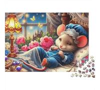 Puzzle Souris-Petit Rongeur-1000 pièces-Carton Robuste et Anti-poussière-Idéal pour Les Voyages,Les Vacances ou Une activité d'intérieur-pour Adultes,Adolescents,débutants et Toute la famille-52x38cm