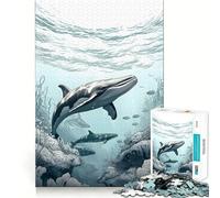 Puzzle sous-Marin Baleine 1000 pièces,Jeu cognitif Amusant,découpe de Haute précision,Cadeau Unique pour soulager Le Stress (50x75cm)