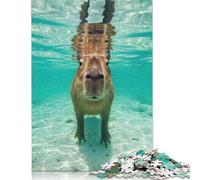 Puzzle sous-Marin Capybara 1000 pièces en Bois pour Adultes - Cadeau d'anniversaire - Jeu de Puzzle en Famille - 1000 pièces (75x50cm)