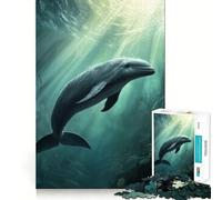 Puzzle sous-Marin Dauphin marsouin 1000 pièces pour Adolescents Améliore la mémoire, se détend, Bords précis, Cadeau créatif (38x52cm)