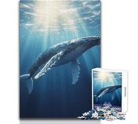 Puzzle sous-Marin de 1000 pièces représentant Une Baleine à Bosse, idéal pour Les Adolescents Jeu ludique et Stimulant pour Le développement cognitif Cadeau Original et attentionné Dimensions:50x75cm