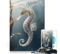 Puzzle sous-Marin Hippocampe Blanc 1000 pièces Développe la mémoire,ludique et de qualité Professionnelle pour stimuler l'esprit (38x52cm)