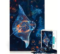 Puzzle sous-Marin Rigide Raie tachetée pour Adultes, 1000 pièces, Version améliorée, Doux et Relaxant, découpe Nette, Cadeau Unique 50x75cm