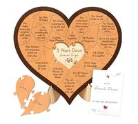 Puzzle souvenir en bois sculpté en forme de cœur pour couples marquant leur amour 1an/3e anniversaire de mariage