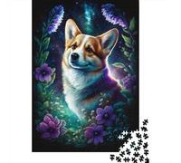 Puzzle Space Corgi DIY, Puzzle rectangulaire en Papier pour Cadeau d'anniversaire garçon ou Fille, 300 pièces (40 x 28 cm)