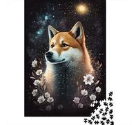 Puzzle Space Corgi Premium 100% Carton recyclé 100% Carton recyclé pour Enfants et Adultes à partir de 12 Ans Cadeau d'halloween 300 pièces (40 x 28 cm)