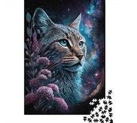 Puzzle Space Lynx, Casse-tête en Carton 100% recyclé, pour Enfants et Adultes à partir de 12 Ans, Cadeaux d'halloween, 300 pièces (40 x 28 cm)
