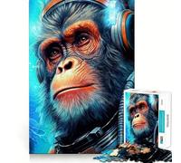 Puzzle Space Monkey pour Adolescents, 1000 pièces, Jeu de réflexion, évasion apaisante, Bords précis, Cadeau Exceptionnel (38x26cm)