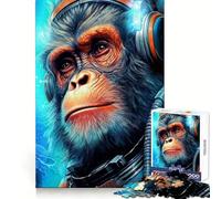 Puzzle Space Monkey pour Adolescents, 1000 pièces, Jeu de réflexion, évasion apaisante, Bords précis, Cadeau Exceptionnel (38x26cm)