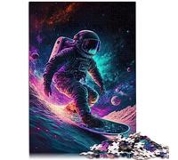 Puzzle Space Surfer pour Adultes et Enfants, 1000 pièces, en Bois, pour Tout-Petits, garçons et Filles, 50 x 75 cm