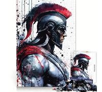 Puzzle Spartan Warrior Hard pour Adultes, 1000 pièces, Version améliorée, Doux et Relaxant, découpe Nette, Cadeau Unique 38x26cm