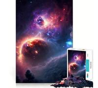 Puzzle Spatial 1000 pièces pour Adolescents Stimule la mémoire Loisirs faciles Bords Nets Surprise de Noël (38x52cm)