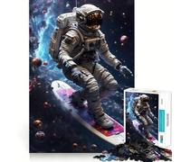 Puzzle Spatial 1000 pièces sur Le thème de l'astronaute Surfeur, Jouet Intelligent pour Adultes, Jeu d'intérieur, découpe précise, Joli Cadeau 38x26cm