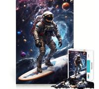 Puzzle Spatial 1000 pièces sur Le thème de l'astronaute Surfeur Un Cadeau Unique, idéal pour Les Adolescents Qui souhaitent améliorer Leur mémoire et se détendre 38x26cm