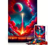 Puzzle Spatial Aventure en fusée pour Adolescents, 1000 pièces, activité de réflexion à Faire à la Maison, Bords précis, Cadeau Festif 50x75cm