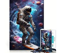 Puzzle Spatial d'astronaute Surfeur pour Adolescents, 1000 pièces, stimule la mémoire, Plaisir Lent, Bords Nets, Cadeau de Noël 38x52cm