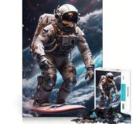Puzzle Spatial d'astronaute Surfeur pour Adultes, 1000 pièces, Jeu de réflexion Amusant et Silencieux, découpe précise, décoration Murale 50x75cm