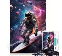 Puzzle Spatial d'astronaute Surfeur pour Adultes, 1000 pièces, pour stimuler la mémoire, Passer Un Moment agréable, Motif à Assembler, liste de souhaits du Père Noël 38x26cm