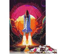 Puzzle Spatial fusée 500 pièces pour Adolescents, Puzzle créatif en Bois, Jeu Familial, défi de difficulté, 500 pièces (52x38cm)