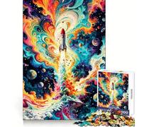 Puzzle Spatial fusée Difficile pour Adultes, 1000 pièces, Jeu de logique Fine, Moment de détente et de Plaisir, Bords Nets, (50x75cm)