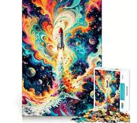 Puzzle Spatial fusée Difficile pour Adultes, 1000 pièces, Jeu de logique Fine, Moment de détente et de Plaisir, Bords Nets, (50x75cm)