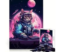 Puzzle Spatial Musical avec Chat Astronaute 1000 pièces pour Adolescents, Stimulation stratégique et apaisante, (38x26cm)
