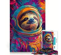 Puzzle Spatial Paresseux Astronaute 1000 pièces pour Adolescents, Jeu d'exercice Mental, activité à Domicile, découpe de précision, décoration Murale 50x75cm
