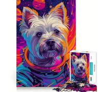 Puzzle Spatial Terrier Astronaute 1000 pièces pour Adolescents, Jeu de logique et de réflexion, Calme et Amusant, Bords Lisses, Cadeau d'anniversaire 50x75cm