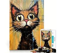Puzzle spécial Chat 1000 pièces pour Adolescents, Jeu de réflexion Amusant et décontracté, Design élégant, Cadeau 38x52cm