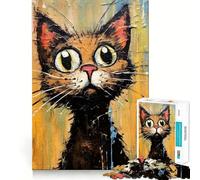 Puzzle spécial Chat de 1000 pièces pour Adolescents, Jeu de logique et de réflexion, Jeu de précision, Cadeau élégant 38x26cm