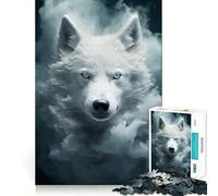Puzzle Spectral White Wolf pour Adultes, 1000 pièces, Jeu de logique mentale, Doux et Relaxant, découpe Ferme, liste de souhaits du Père Noël 38x52cm